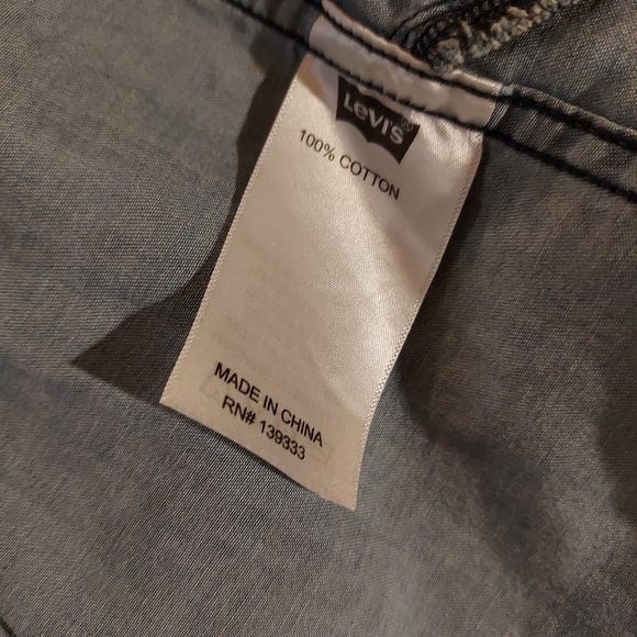 Levi's Denim Floral Dress With Pockets 100% Cotton - Picture 10 of 12